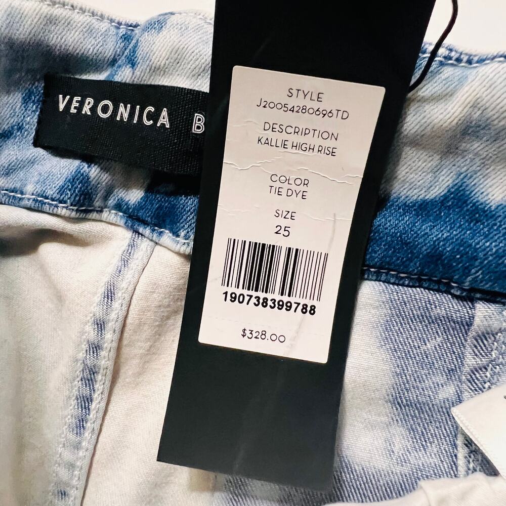 Veronica Beard Khaille Tie Dye High Rise Straight Leg Crop Jeans Size 25 NWT - Picture 6 of 14